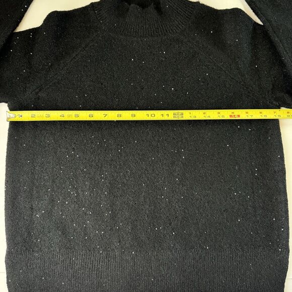 Halogen Black Mock Neck Sequin Sparkle Sweater XS - Picture 11 of 15